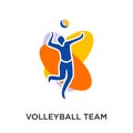 volleyball team logo isolated on white background for your web Royalty Free Stock Photo