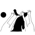 Volleyball vector eps Hand drawn, Vector, Eps, Logo, Icon, silhouette Illustration by crafteroks for different uses. Visit my webs Royalty Free Stock Photo