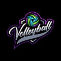 Volleyball vector mascot esport logo emblem design modern style Royalty Free Stock Photo