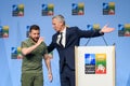 Volodymyr Zelenskyy (L), President of Ukraine and Jens Stoltenberg (R), NATO Secretary General,