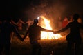 Vologda, July 2018, the day of Ivan the bath. People dance around the fire.