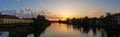 Vologda. Panorama. Warm spring evening. Vologda river. Sunset scene