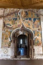 The Ferapontov Monastery. Interior details of the Cathedral of the Nativity of the Blessed Virgin with frescoes of Dionysius. Royalty Free Stock Photo