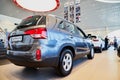 Vologda, Russia - June 18, 2019: Cars in showroom of dealership KIA in Vologda in Russia