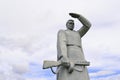 Volokolamsk, Russia, May 09, 2021. Monument to the Heroes of Panfilov. Huge monuments in the field on the battlefield, editorial