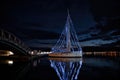 Volos, Greece, decorated boats for the Christmas