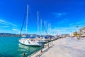 Sailing ships and yachts moored in the port of Volos, Greece