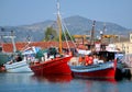 VOLOS PORT, GREECE, FISHING BOATS, MADE OF WOOD