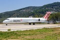 Volotea Boeing 717 airplane Skiathos airport