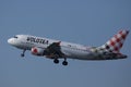 Volotea Plane flying up in the sky