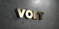 Volt - Gold sign mounted on glossy marble wall - 3D rendered royalty free stock illustration