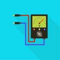 Volt meter icon, flat style