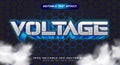 Voltage lightning typography editable text effect template Royalty Free Stock Photo