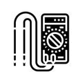 voltage measurement electronics glyph icon vector illustration Royalty Free Stock Photo