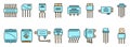 Voltage regulator icons set vector color