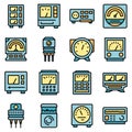 Voltage regulator icons set vector flat