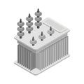 Voltage Transformer as Electric Power Object Isometric Vector Illustration Royalty Free Stock Photo