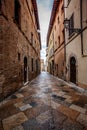 Volterra medieval town Picturesque houses Alley in Tuscany Italy