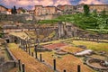 Volterra, Pisa, Tuscany, Italy: ancient Roman Theater 1st centu Royalty Free Stock Photo