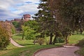 Volterra, Pisa, Tuscany, Italy: landscape of the park with the m Royalty Free Stock Photo