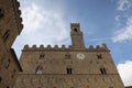 Volterra town central square, medieval palace Palazzo Dei Priori Royalty Free Stock Photo