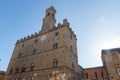 Volterra town central square, medieval palace Palazzo Dei Priori, Tuscany, Italy Royalty Free Stock Photo