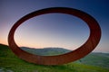 Volterra, Tuscany, Italy - Volterra medieval city, the scultor Mauro Staccioli works installed in 2009 for exhibition Royalty Free Stock Photo