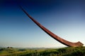 Volterra, Tuscany, Italy - Volterra medieval city, the scultor Mauro Staccioli works installed in 2009 for exhibition Royalty Free Stock Photo