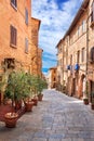 Volterra, Tuscany - Medieval cobbled street, historical city in Italy Royalty Free Stock Photo