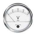 Voltmeter Round gauge with silver metal frame. EPS10. Royalty Free Stock Photo