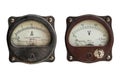 Voltmeter and ammeter isolated on white background Royalty Free Stock Photo