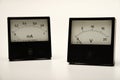 Voltmeter and ammeter on a white background. A means of measuring electric current and voltage Royalty Free Stock Photo