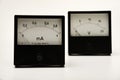 Voltmeter and ammeter on a white background. A means of measuring electric current and voltage Royalty Free Stock Photo