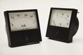 Voltmeter and ammeter on a white background. A means of measuring electric current and voltage Royalty Free Stock Photo