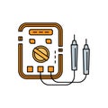 voltmeter, electronics, energy line icon colored. element of car repair illustration icons. Signs, symbols can be used