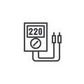 Voltmeter line icon