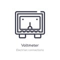 voltmeter outline icon. isolated line vector illustration from electrian connections collection. editable thin stroke voltmeter Royalty Free Stock Photo