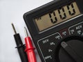 Voltmeter section of the digital multimeter Royalty Free Stock Photo