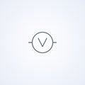 Voltmeter, vector best gray line symbol