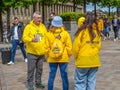 Voluanteers gather near to Lime st train station for Eurovision song contest