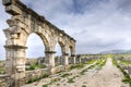 Touristic attraction and Roman archaeological site situated near Meknes. Volubilis, Morocco is a UNESCO World Heritage Royalty Free Stock Photo