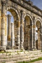 Touristic attraction and Roman archaeological site situated near Meknes. Volubilis, Morocco is a UNESCO World Heritage Royalty Free Stock Photo