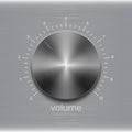 Volume button with dark metal steel brushed texture and number scale Royalty Free Stock Photo