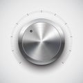 Volume button (knob) with metal texture (chrome) Royalty Free Stock Photo