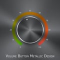 Volume button (music knob) with metal texture Royalty Free Stock Photo