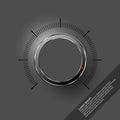 Volume button, music knob, sound control with metal texture and number scale isolated on background Royalty Free Stock Photo