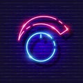 Volume control neon icon. Music glowing sign. Music concept. Vector illustration for Sound recording studio design, advertising, Royalty Free Stock Photo