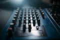 Volume control panel, sound board closeup Royalty Free Stock Photo