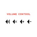 Volume control set in pixel art