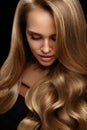 Volume Hair. Beautiful Woman Model With Long Blonde Hair Royalty Free Stock Photo